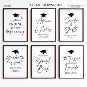 Craft Paper Graduation Sign Graduation Party Table Signs Bundle INSTANT DOWNLOAD Printable ...