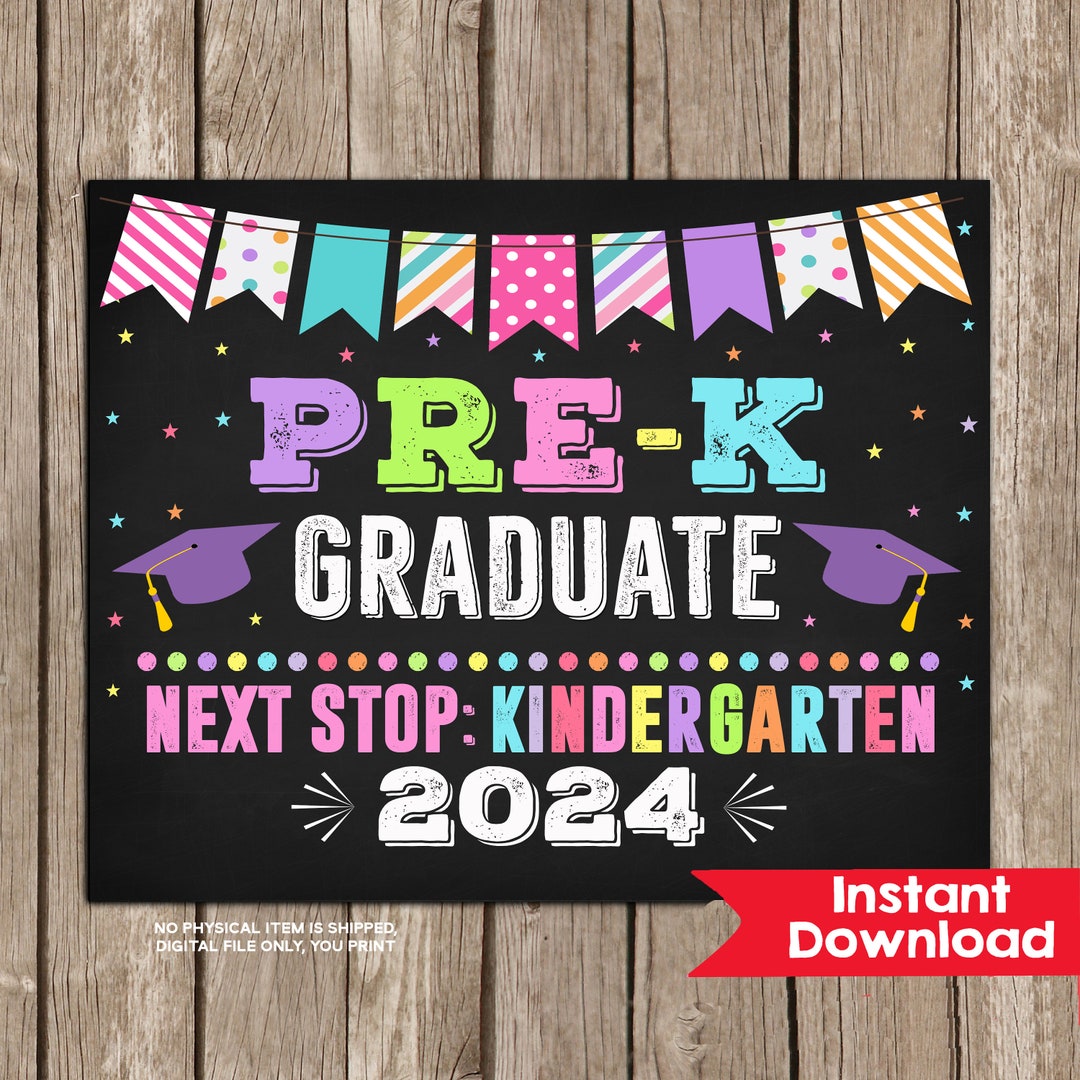 Girl PRE K GRADUATION Sign,pre-k Graduate, Last Day of Pre Kindergarten ...