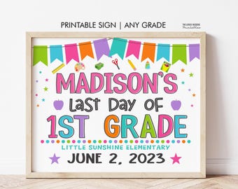 First or Last day of School Chalkboard Sign, ANY GRADE, Photo Prop, Girl School Sign Chalkboard, Digital Printable