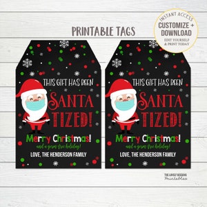 Étiquette cadeau Père Noël modifiable à la main, ce cadeau a été étiquettes de savon de Noël Père Noël imprimables, étiquettes cadeau enseignant bénévole du personnel de la prise de force