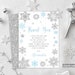 EDITABLE Winter Thank You Card Winter Birthday Party Snowflakes Blue ...