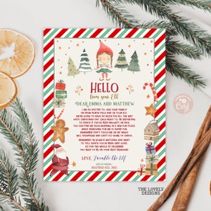 Carta de primera llegada de una elfa editable Carta de saludo de tu elfo Carta de elfo de Papá Noel Elfo estoy de regreso Carta de regreso de elfo DESCARGAR IMPRIMIBLE