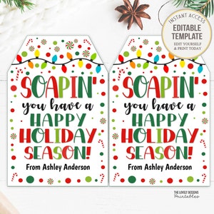 Soapin you have a Merry Christmas Tags Holiday Soap Gift Appreciation Hand Soap Teacher Coworker School Staff Exchange Gift Secret Santa