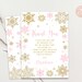 EDITABLE Winter Thank You Card Winter Birthday Party Card Snowflakes ...