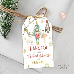 Editable Nutcracker Favor Tag: Watercolor Land of Sweets (Printable Download)