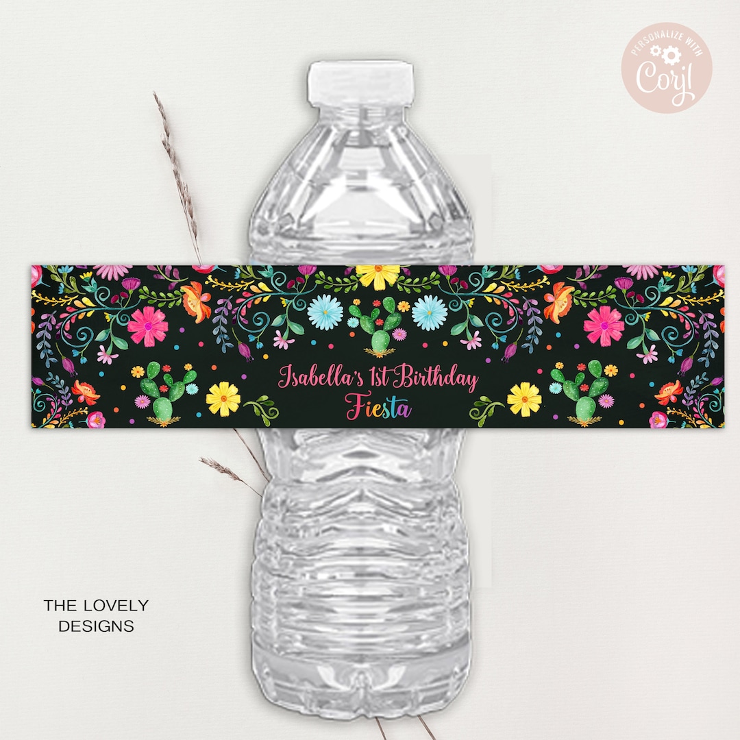 EDITABLE Fiesta Bottle Label Fiesta Birthday Party Fiesta Mexican ...