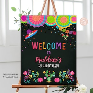 EDITABLE Fiesta Bienvenido Signo Fiesta Cumpleaños Mexicano Pizarra Signo Nacho Promedio Bandera Colores Cinco de Mayo Fiesta IMPRIMIBLE DESCARGAR FFC7