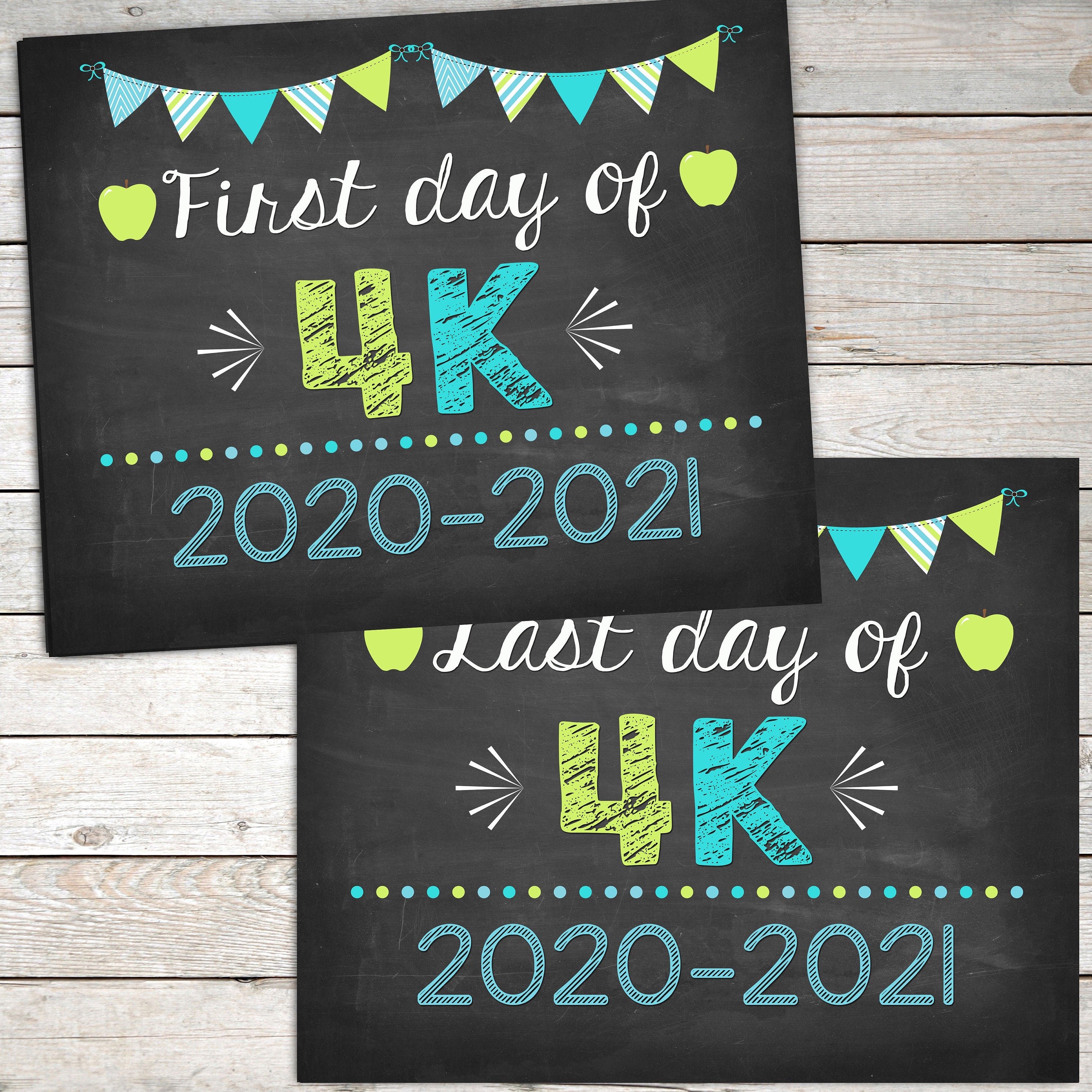 First Day and Last Day of 4K Sign Boy Printable INSTANT | Etsy