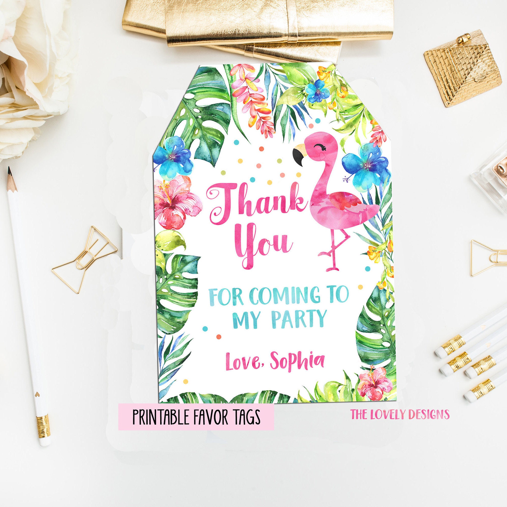 thank you template with flamingo images thank you template with flamingo images