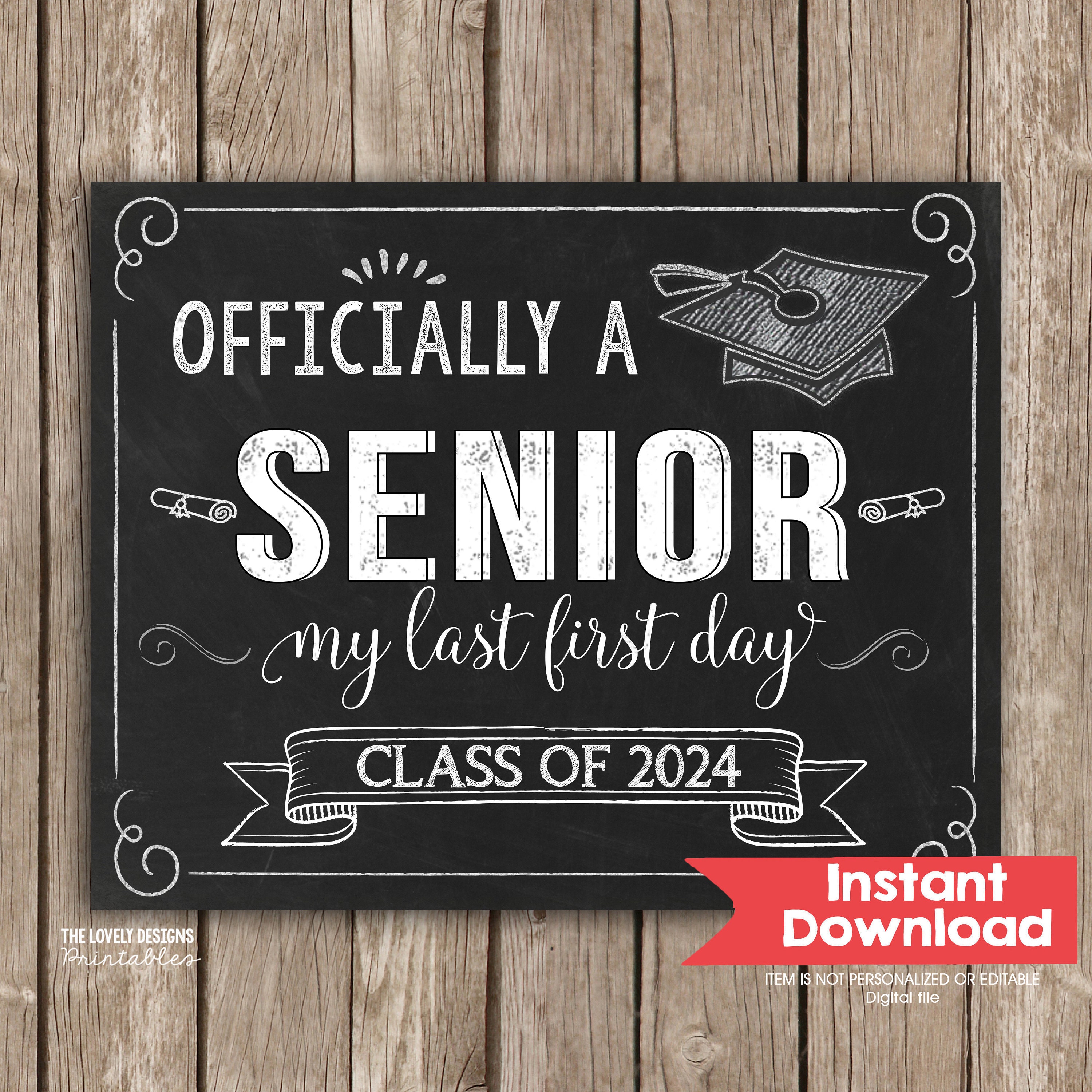 First Day of 12th Grade Sign Printable