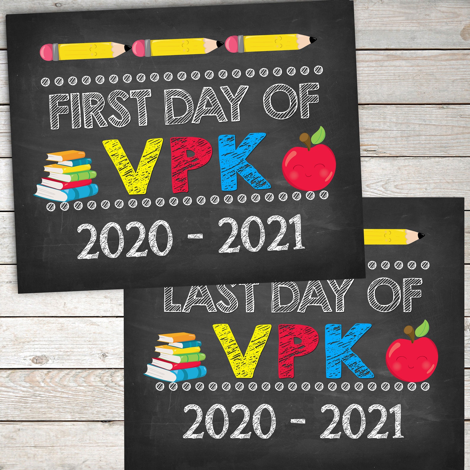 First Day and Last day of VPK Sign 8x10 INSTANT DOWNLOAD Etsy
