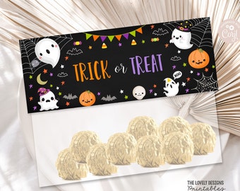 EDITABLE Halloween Treat Bag Topper Halloween Trick or Treat Chalkboard Spooky Ghost Candy Bag Spooktacular Party  PRINTABLE DOWNLOAD CG1