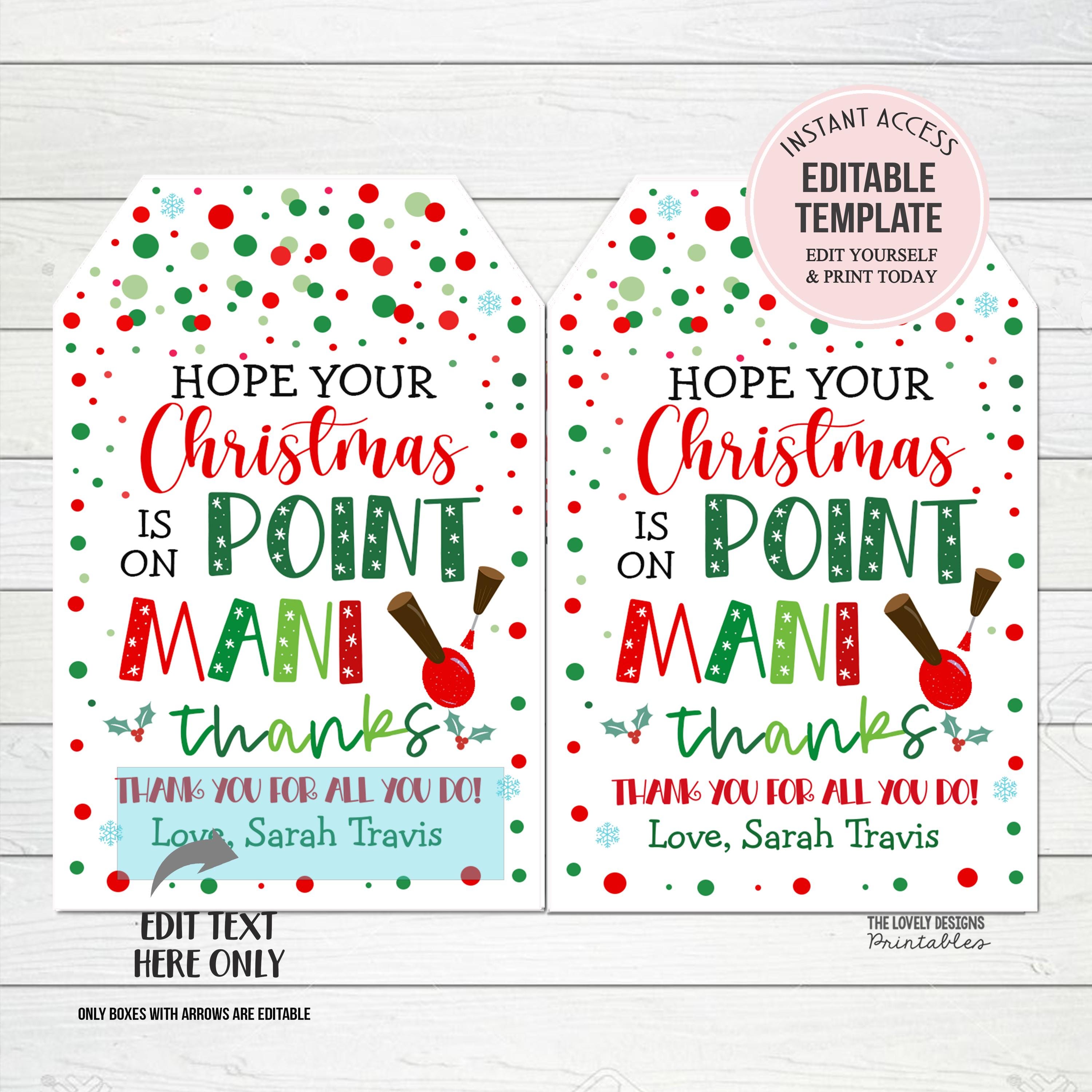 Sample Point Gift Manicure Gift Tag Nail Polish Set Press Ons Nails Christmas is on Point ...