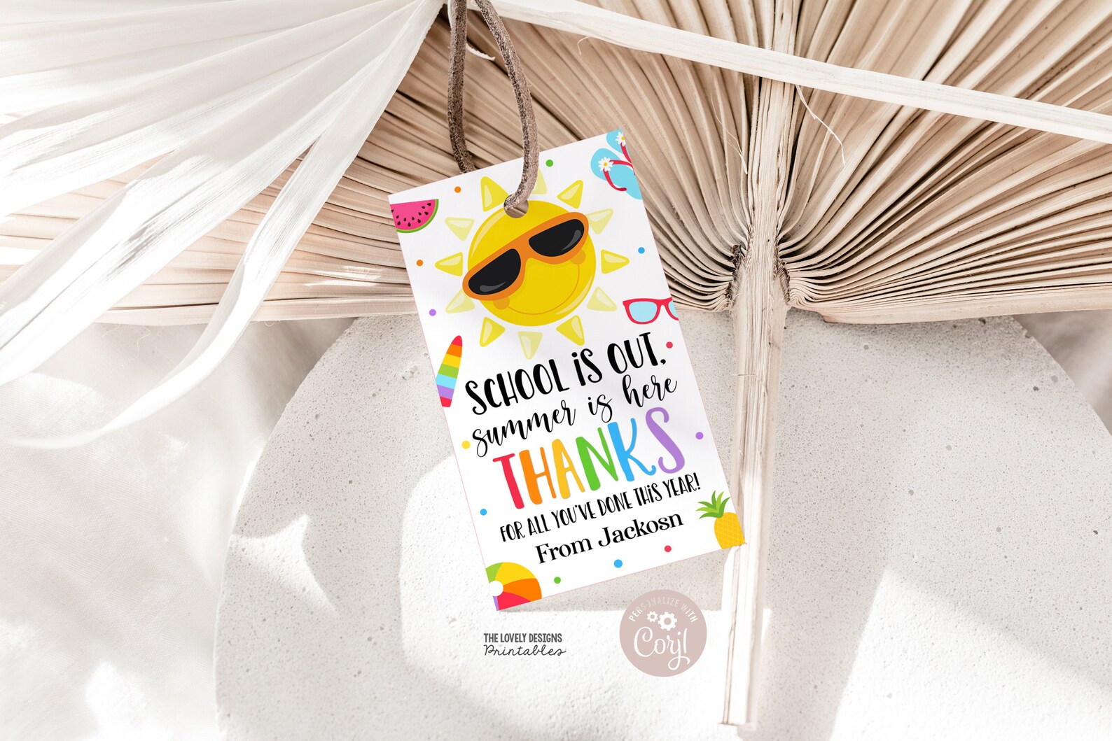 School is Out Summer is Here Thank You Gift Tag Teacher Appreciation ...