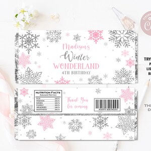 EDITABLE Winter Wonderland Candy Bar Wrappers Winter Birthday Party ...