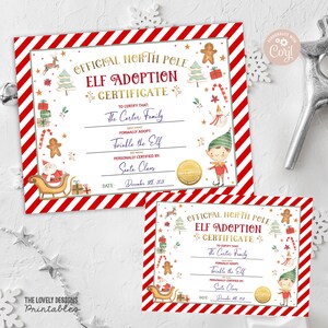 EDITABLE Elf Adoption Certificate Adopt an Elf Letter Adopt Your Elf ...