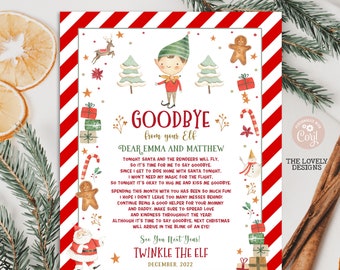 EDITABLE Elf Goodbye Letter Departure Goodbye from Your Elf Letter Christmas Elf Letter Santa Claus Red Elf Boy Letter PRINTABLE DOWNLOAD