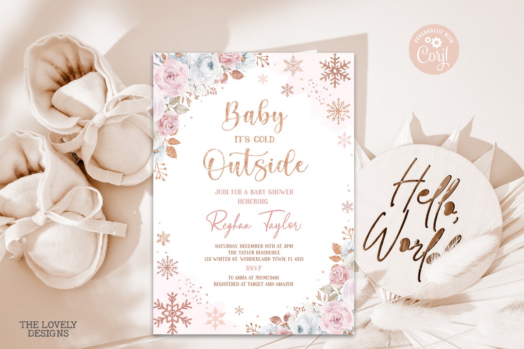 EDITABLE Winter Baby It's Cold Outside Invitation Winter - Etsy