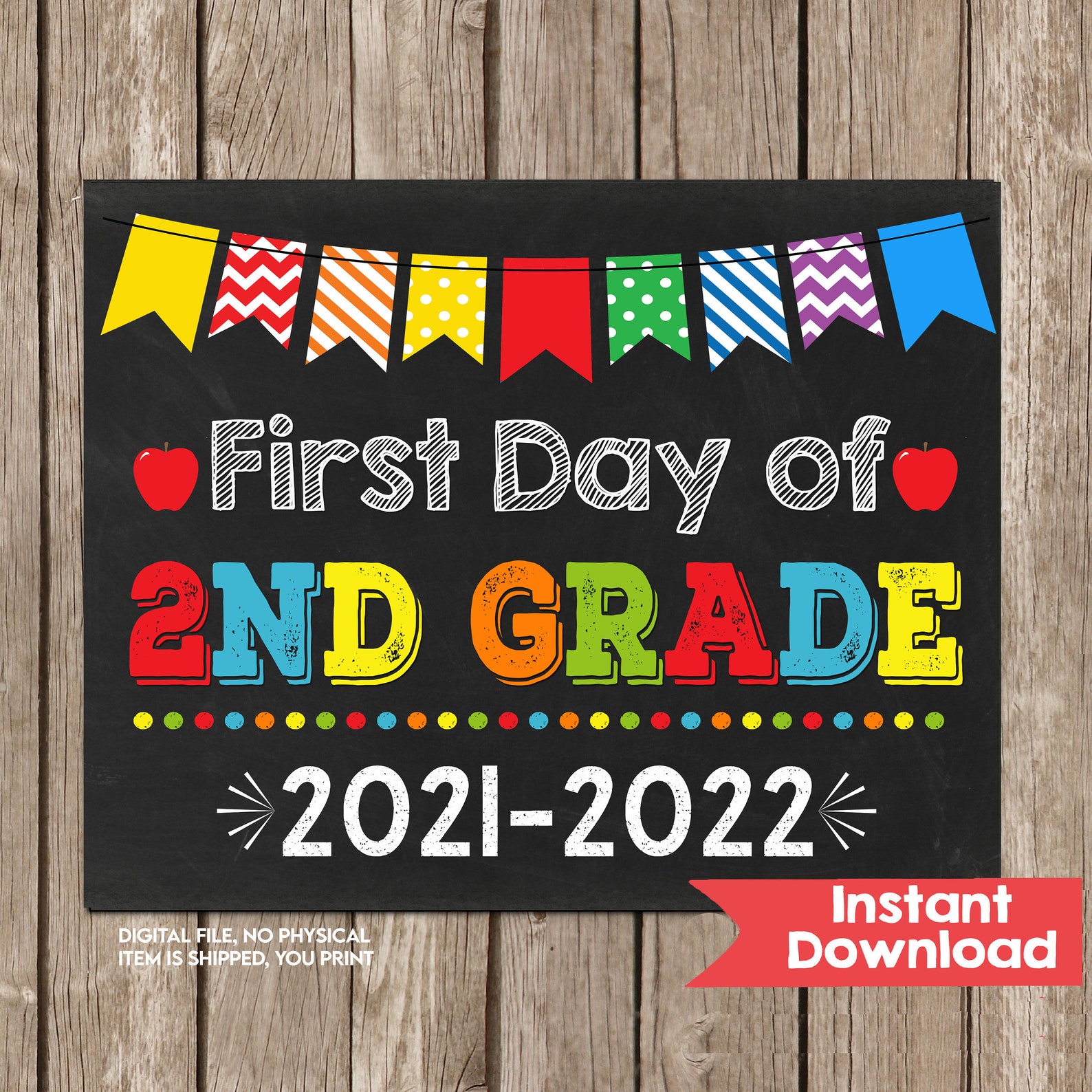 First Day Of Second Grade Sign First Day Of 2nd Grade Sign Etsy