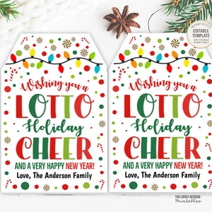 Życząc Ci świątecznego prezentu Lotto Etykiety świątecznego lotto Etykieta prezentu świątecznego loterii Etykiety doceniające pracowników Nauczyciel Przyjaciel Współpracownik