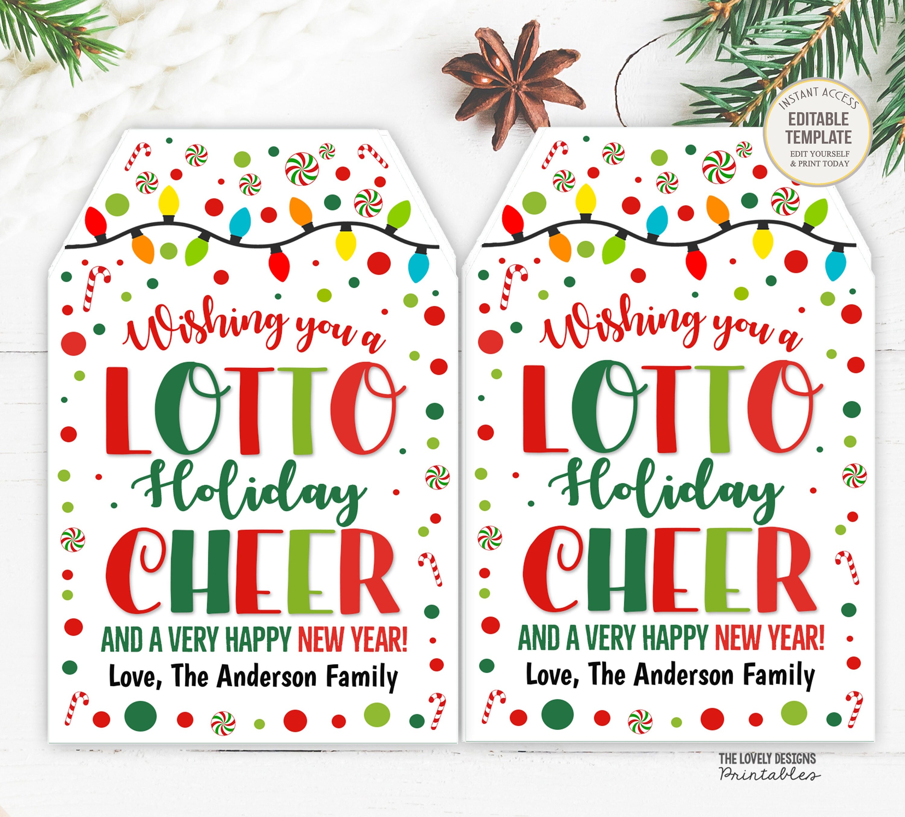 Ho Ho Dough Lottery Ticket Holders Lottery Ticket Party Favor Tags  Christmas Party Favor Tags Adult Party Favor INSTANT DOWNLOAD 