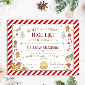 Elenco dei buoni di Babbo Natale MODIFICABILE Certificato Lettera dalla scrivania Babbo Natale Polo Nord Natale Elfo rosso Ragazzo Elenco dei buoni STAMPABILE DOWNLOAD