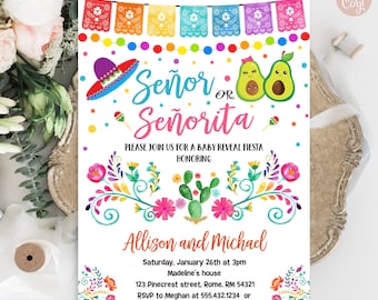 Señor Or Señorita Gender Reveal Baby Shower Invitation Gender Reveal Fiesta Mexican Baby Shower, Gender Reveal INSTANT Editable DOWNLOAD FGR