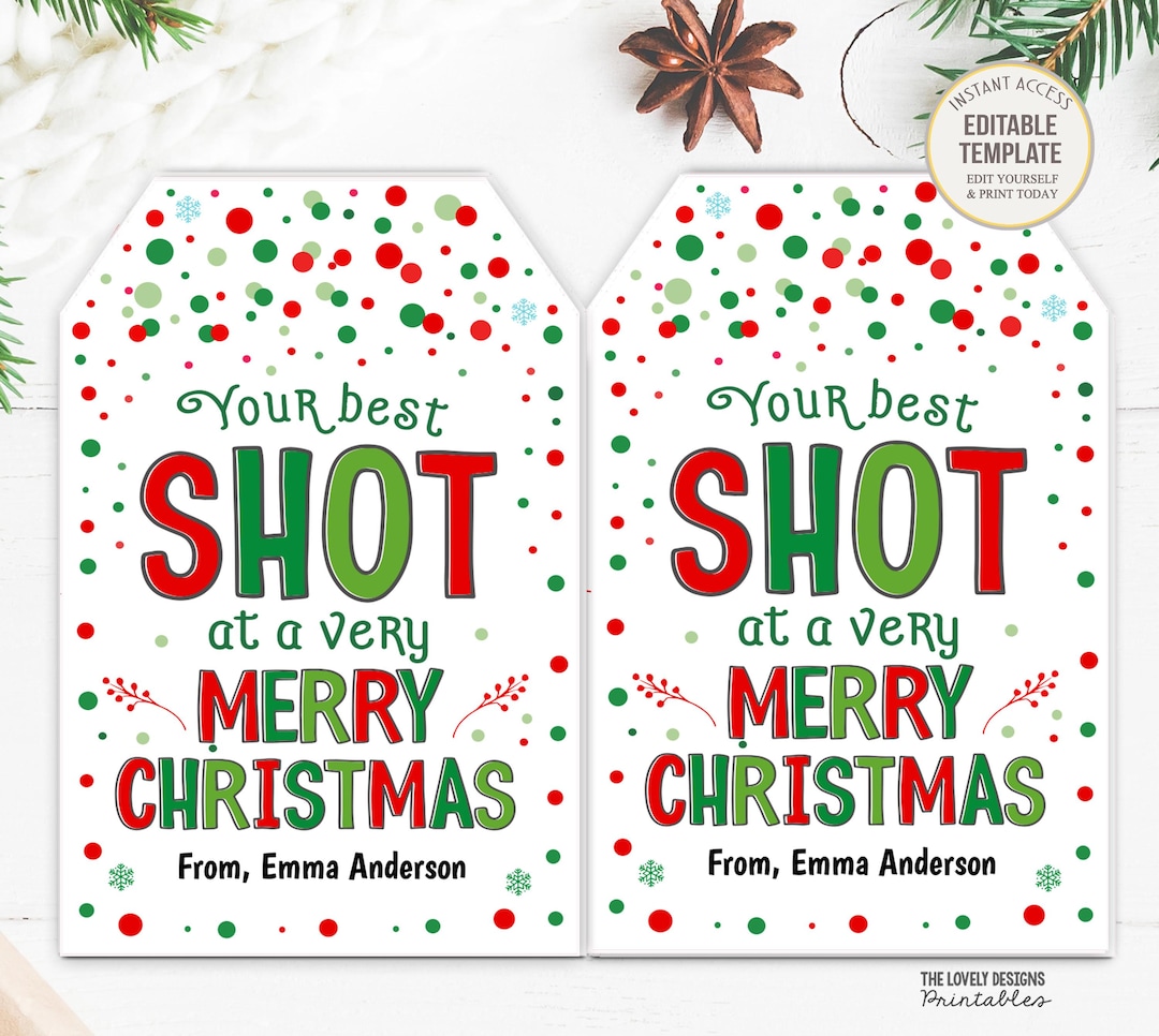 Best Shot at a Very Merry Christmas Tags Shot Glass Tags Alcohol ...