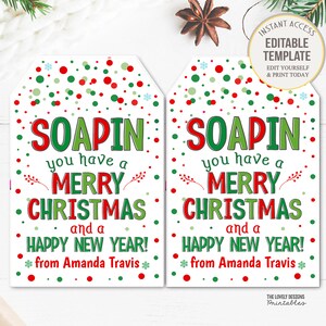 Soapin you have a Merry Christmas Tags Holiday Soap Gift Appreciation Hand Soap Teacher Coworker School Staff Exchange Gift Secret Santa