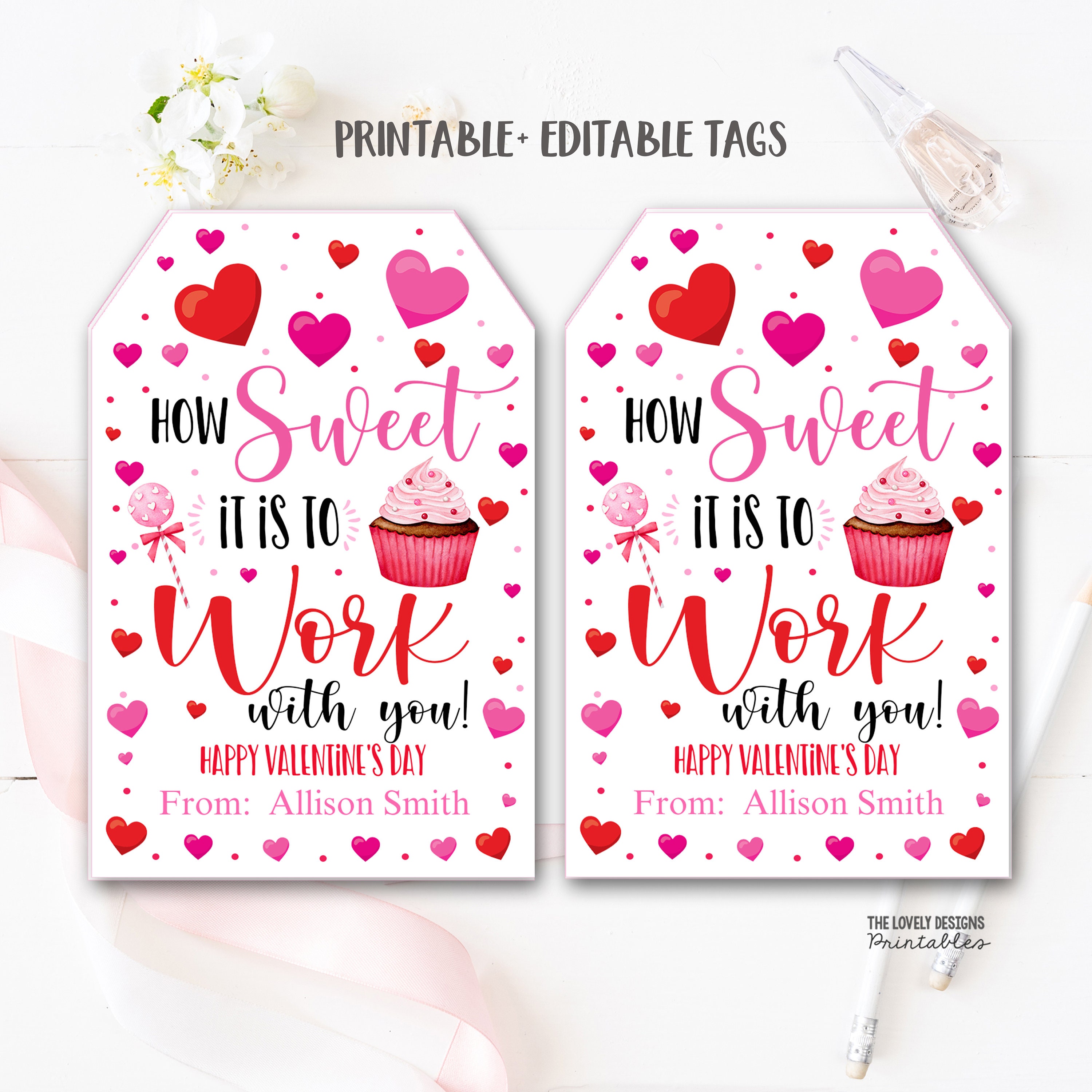 Editable Valentine's Day Team Appreciation Tag, Printable Sports Treat Gift  Tags, Coworkers Employees Staff Faculty School Gameday Matchday 