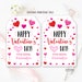 Hearts Valentine's Day Tag, Editable Hearts Tags Valentine's Day Classroom Hearts School Tag Valentine Gift Tag Instant Download Printable