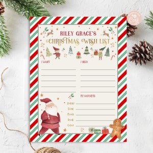 EDITIERBARE Weihnachtswunschliste Brief Weihnachtsmann Weihnachtstraditionen Aktivität Urlaub Kinder Nordpol Heiligabend Box DRUCKBARER DOWNLOAD