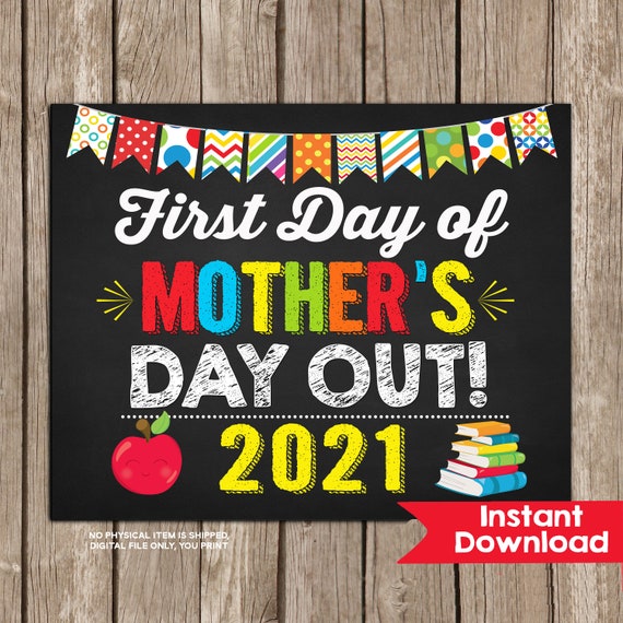 First Day of Mother's day out Sign 8x10 Mommy's day Etsy