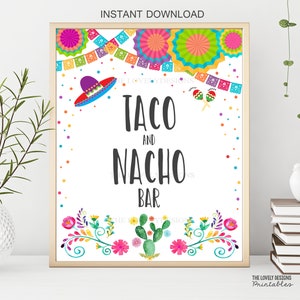 Taco and Nacho Bar Sign: Fiesta Party Decoration (Digital Download)