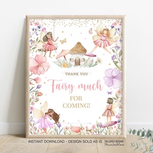 Grazie fatina per essere venuta Segno Fata Compleanno Stravagante Fiore di campo Incantato Pixie Princess Party Magico Floreale DOWNLOAD IMMEDIATO FWE