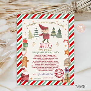 Carta de primera llegada de un elfo EDITABLE Carta de llegada de un elfo por primera vez Cartas de regreso del elfo Elfo de Navidad de Santa Claus Estoy de regreso DESCARGAR IMPRIMIBLE