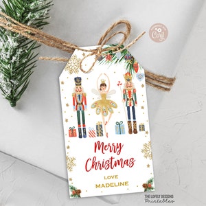 EDITABLE Nutcracker Merry Christmas Gift Tag Nutcracker Sugar Plum Fairy Land of Sweets Nutcracker Ballet Thank You Tags PRINTABLE DOWNLOAD
