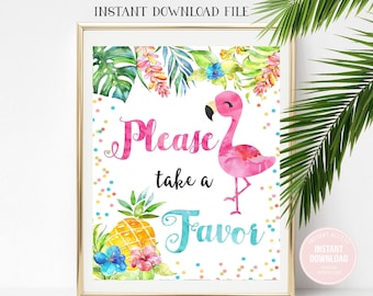 Letrero de flamenco para mesa de recuerdos, letrero para fiesta de cumpleaños, letrero de flamenco, letrero para baby shower, letreros para mesa de recuerdos imprimibles, descarga instantánea