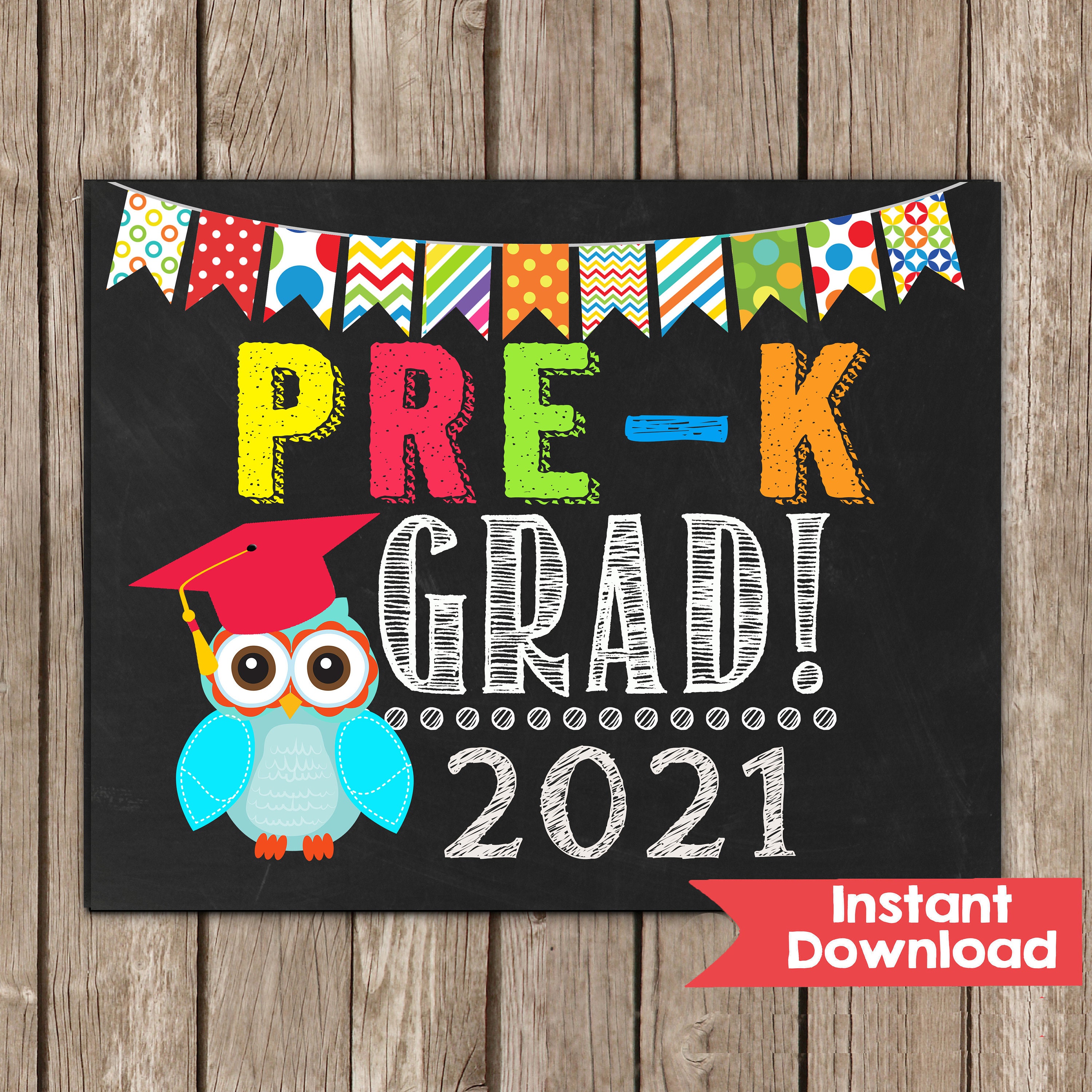 pre k preschool graduation sign pre kgraduatelast day of