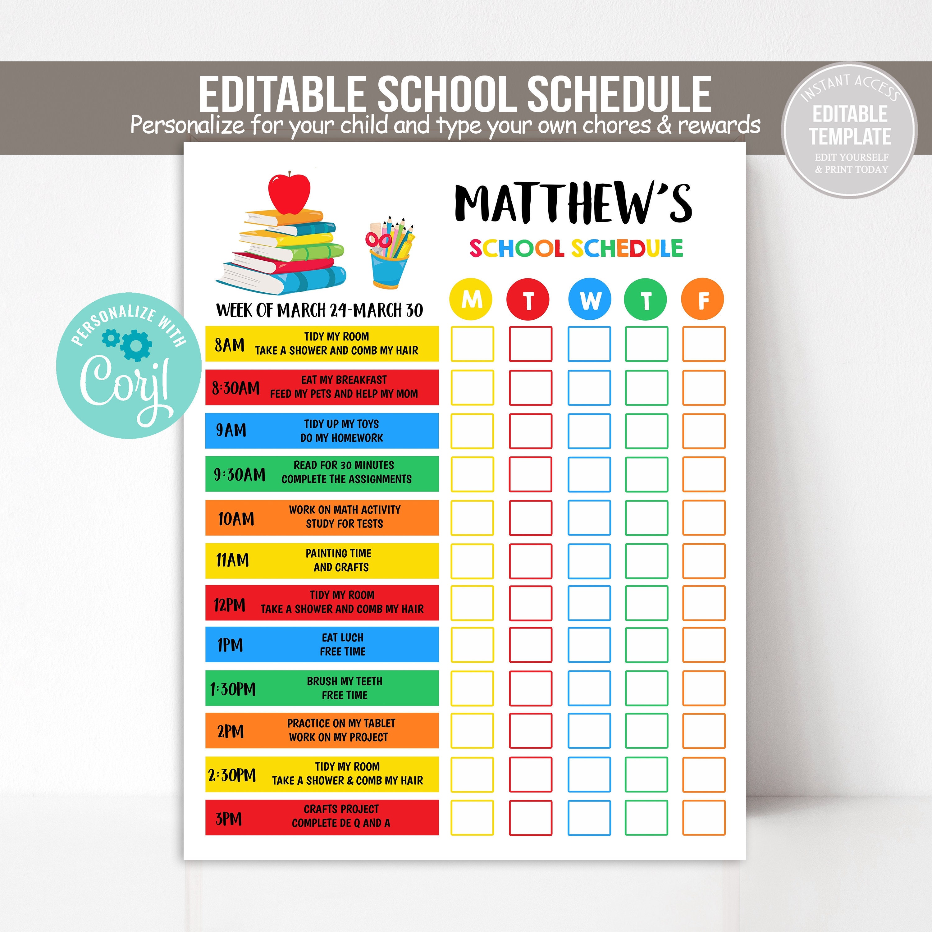 Editable Home School Schedule Homeschool Schedule Daily Etsy Editable Home School Schedule Homeschool Schedule Daily Etsy