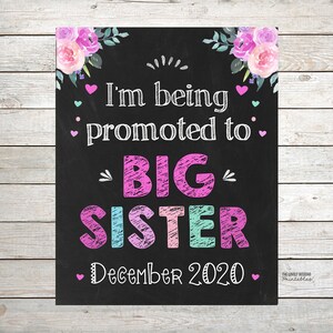 Big Sister Pregnancy Announcement, Promoted to Big Sister Sign ...