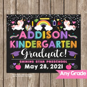 Kindergarten Graduation Chalkboard Sign PRINTABLE, Pre K Graduation Sign, Preschool Graduation Chalkboard ,Last day of Kindergarten Sign