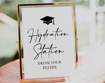 Hydration Station Drink Nurse Graduation Sign Printable LPN RN Modern Nurse Graduation Party Nurse Party Drink Table Sign Instant Download