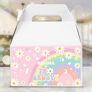 Daisy Two Groovy Gable Box-etikett: 2-årsfest (UTSKRIVBAR NEDLADDNING)