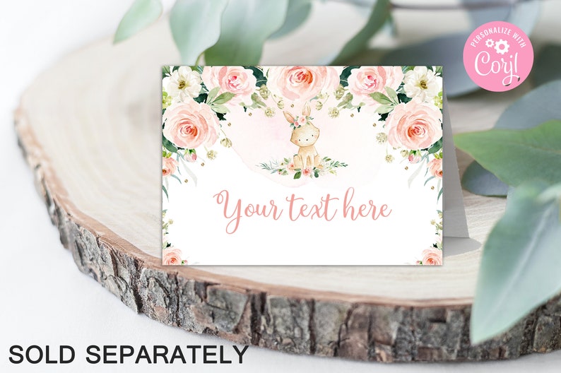 Bunny Birthday invitation Some bunny is turning one Birthday invitation Pink Floral Spring Rabbit Birthday Invite Editable DOWNLOAD BPF4 image 9