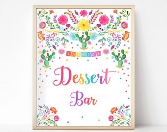 Fiesta Dessert Bar Sign Fiesta Birthday Party Sign Fiesta Mexican Cactus Baby Shower Table Sign Cinco de Mayo Printable INSTANT DOWNLOAD