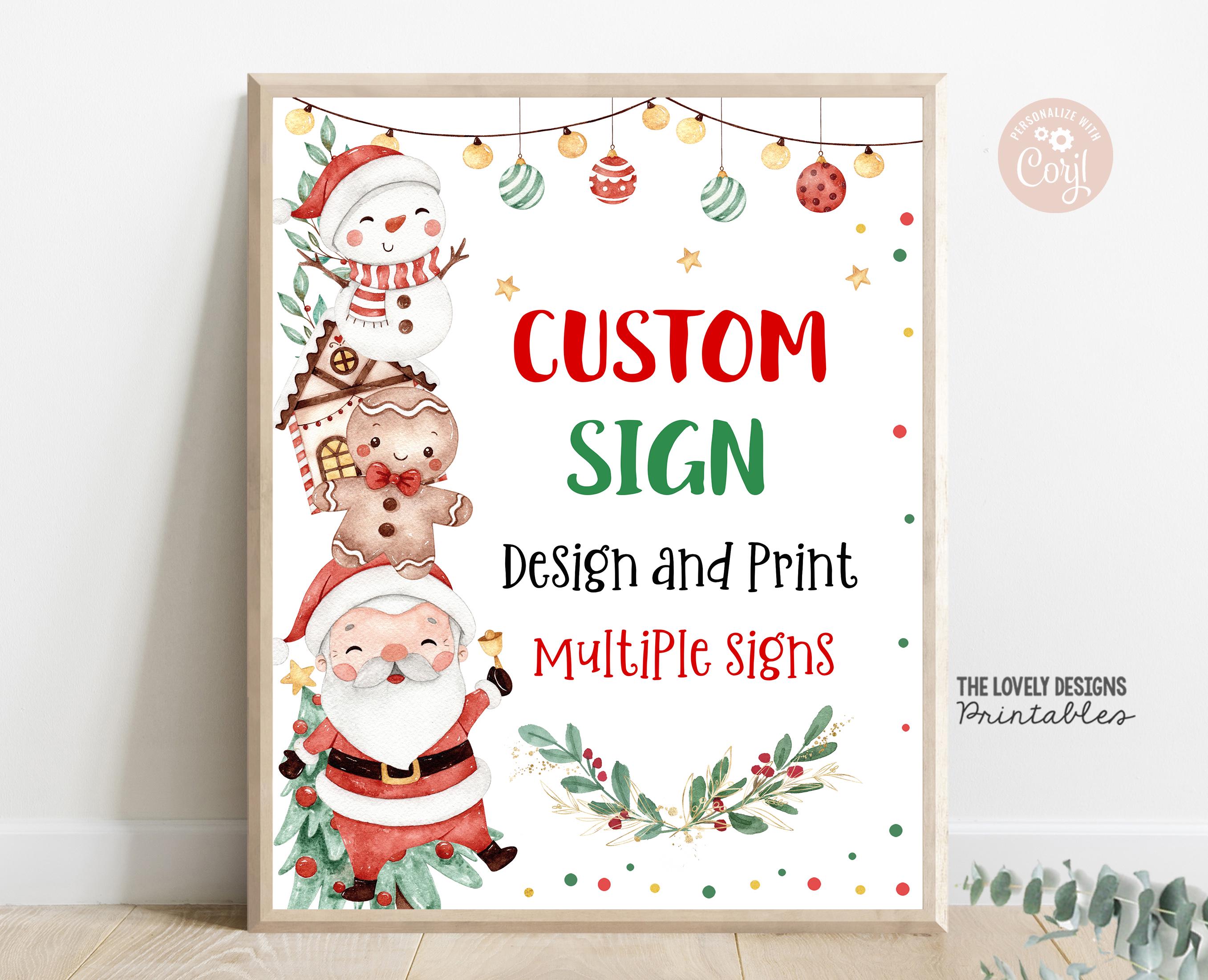 editable-christmas-party-custom-sign-template-cute-santa-claus