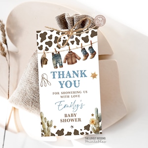 Cowboy Favor Tag Editable Cowboy Baby Shower Tag Country Western Wild Boy West A Little Cowboy Baby Shower Sprinkle Printable Template CWB
