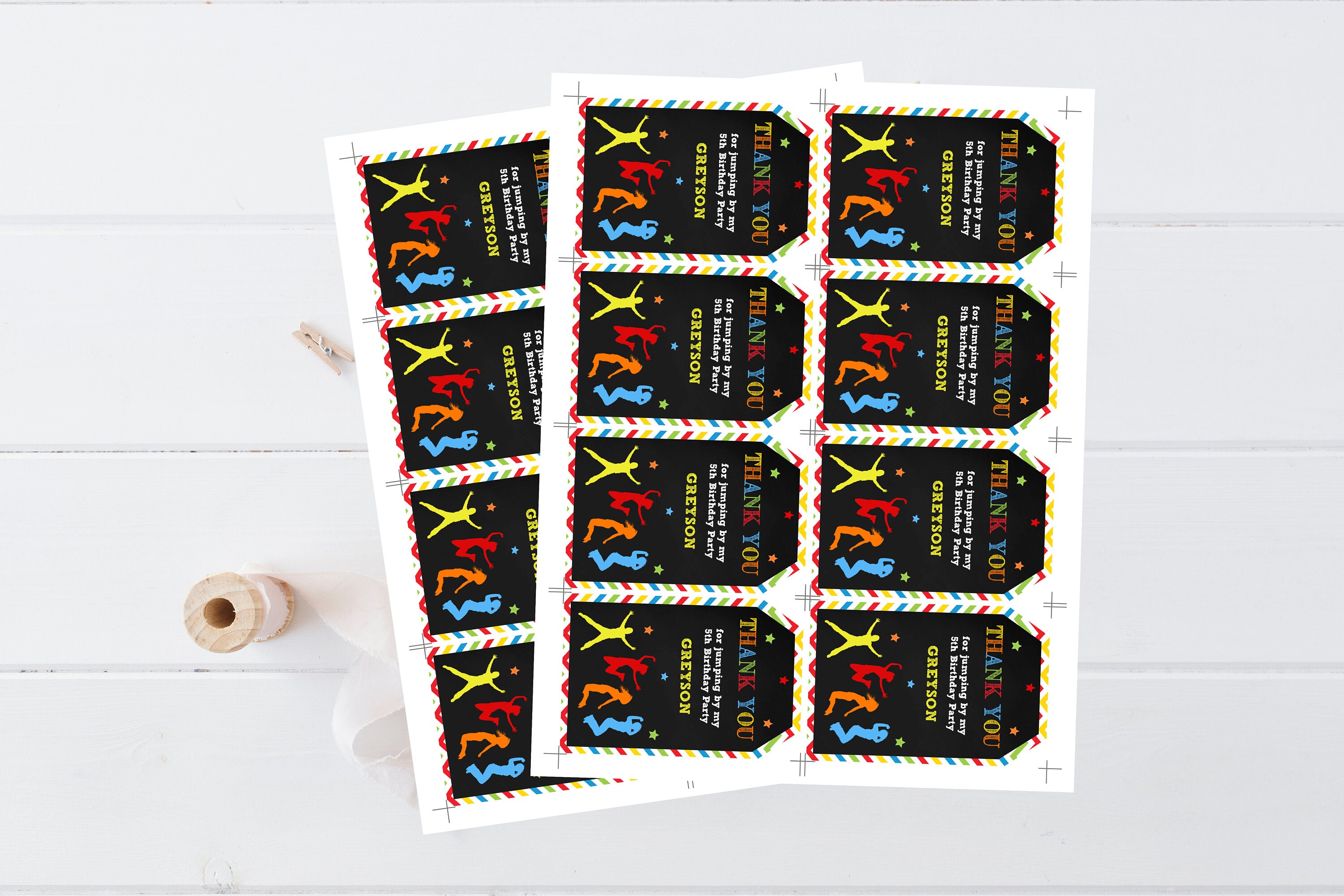 EDITABLE Jump Favor Tags Jump Trampoline Gift Tag Bounce House - Etsy