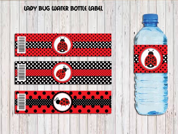 Ladybug water bottle labels free